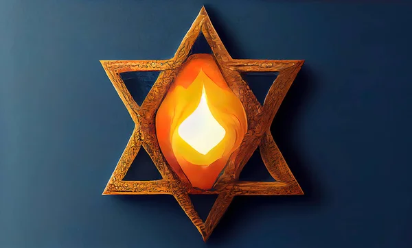 hanukkah jewish holiday menorah david star, illustration star of david