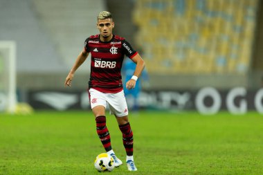 Flamengo 'dan Andreas Pereira, Brasileirao Serie A 2022' nin bir parçası olarak 15 Haziran 2022 'de Brezilya' nın Rio de Janeiro kentinde oynanan karşılaşma sırasında.