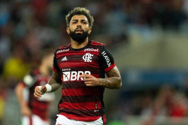 Flamengo 'dan Gabriel Barbosa, Brasileirao Serie A 2022' nin bir parçası olarak Brezilya 'nın başkenti Rio de Janeiro' da oynanan karşılaşma sırasında.