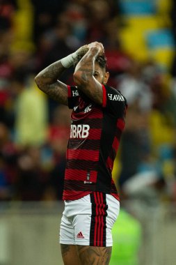 Flamengo 'dan Gabriel Barbosa, Brasileirao Serie A 2022' nin bir parçası olarak Brezilya 'nın başkenti Rio de Janeiro' da oynanan karşılaşma sırasında.