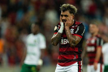 Flamengo 'dan Gabriel Barbosa, Brasileirao Serie A 2022' nin bir parçası olarak Brezilya 'nın başkenti Rio de Janeiro' da oynanan karşılaşma sırasında.