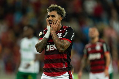Flamengo 'dan Gabriel Barbosa, Brasileirao Serie A 2022' nin bir parçası olarak Brezilya 'nın başkenti Rio de Janeiro' da oynanan karşılaşma sırasında.
