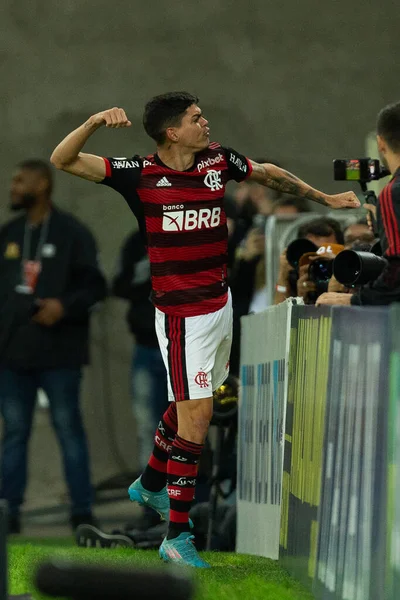 Ayrton Lucas Flamengo Comemora Uma Pontuação Durante Partida Entre Flamengo — Fotografia de Stock