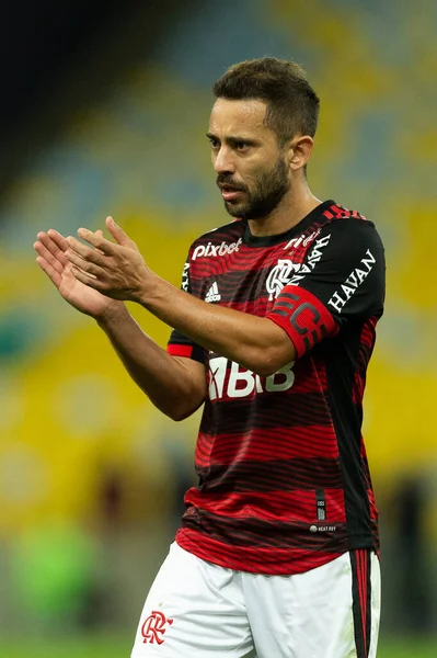 Flamengo 'dan Everton Ribeiro, Brasileirao Serie A 2022' nin bir parçası olarak 15 Haziran 2022 'de Brezilya' nın Rio de Janeiro şehrinde oynanan karşılaşma sırasında.