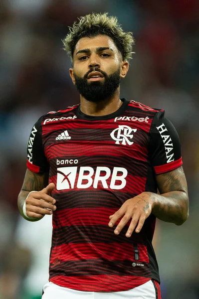 Flamengo 'dan Gabriel Barbosa, Brasileirao Serie A 2022' nin bir parçası olarak Brezilya 'nın başkenti Rio de Janeiro' da oynanan karşılaşma sırasında.