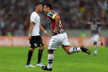 Fluminense 'li Fred, Brasileirao Serie A 2022' nin bir parçası olarak Brezilya 'nın Rio de Janeiro kentindeki Maracana Stadyumu' nda oynanan Fluminense ve Korintliler arasındaki maçı kutluyor..
