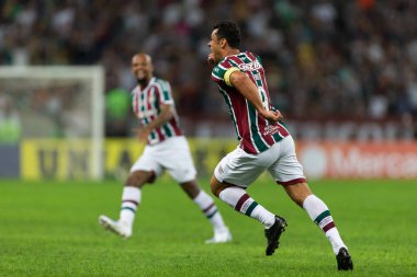 Fluminense 'li Fred, Brasileirao Serie A 2022' nin bir parçası olarak Brezilya 'nın Rio de Janeiro kentindeki Maracana Stadyumu' nda oynanan Fluminense ve Korintliler arasındaki maçı kutluyor..
