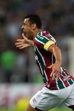Fluminense 'li Fred, Brasileirao Serie A 2022' nin bir parçası olarak Brezilya 'nın Rio de Janeiro kentindeki Maracana Stadyumu' nda oynanan Fluminense ve Korintliler arasındaki maçı kutluyor..
