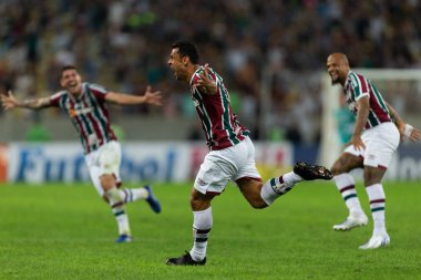 Fluminense 'li Fred, Brasileirao Serie A 2022' nin bir parçası olarak Brezilya 'nın Rio de Janeiro kentindeki Maracana Stadyumu' nda oynanan Fluminense ve Korintliler arasındaki maçı kutluyor..