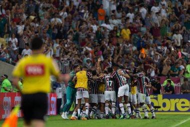 Fluminense 'li Fred, Brasileirao Serie A 2022' nin bir parçası olarak Brezilya 'nın Rio de Janeiro kentindeki Maracana Stadyumu' nda oynanan Fluminense ve Korintliler arasındaki maçı kutluyor..