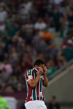 Fluminense 'li Fred, Brezilya' nın Rio de Janeiro kentindeki Maracana Stadyumu 'nda oynanan Brasileirao Serie A 2022 karşılaşmasında Fluminense ile Korintliler arasında oynanan karşılaşmayı kutlar ve ağlar..