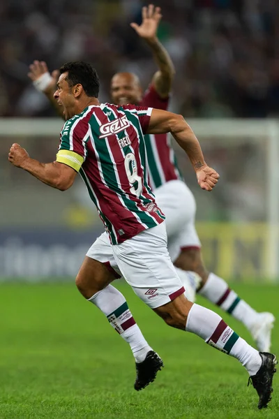 Fred Fluminense Comemora Durante Partida Entre Fluminense Coríntios Como Parte — Fotografia de Stock