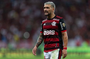 Flamengo 'dan Giorgian de ARRASCAETA, Copa Libertadores 2022' nin bir parçası olarak Brezilya 'nın başkenti Rio de Janeiro' da oynanan karşılaşma sırasında.