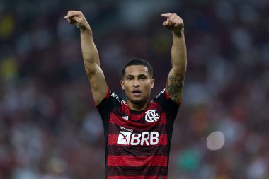 JOAO GOMES of Flamengo celebrates a goal during the match between Flamengo and Tolima as part of Copa Libertadores 2022 at Maracana Stadium on July 06, 2022 in Rio de Janeiro, Brazil.