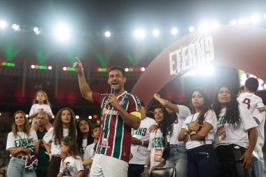 Brasileirao Serie A 2022 'nin bir parçası olarak Brezilya' nın Rio de Janeiro kentindeki Maracana Stadyumu 'nda oynanan Fluminense ve Ceara maçında Fred of Fluminense' in son maçı..