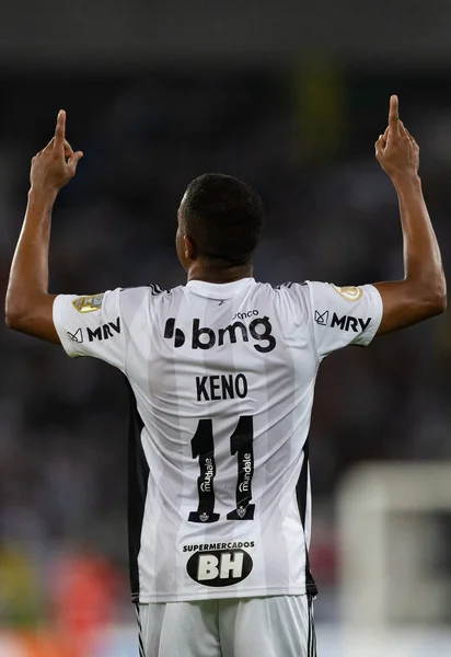 Atletico-MG 'den KENO, Brasileirao Serie A 2022' nin bir parçası olarak Botafogo ve Atletico-MG arasında oynanan maçta 17 Temmuz 2022 'de Brezilya' nın Rio de Janeiro şehrinde oynanan golü kutluyor..