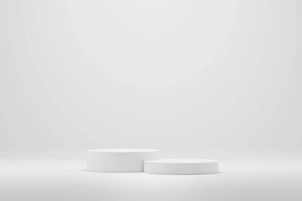 Beyaz arkaplanda boş podyum veya kaide görüntüsü