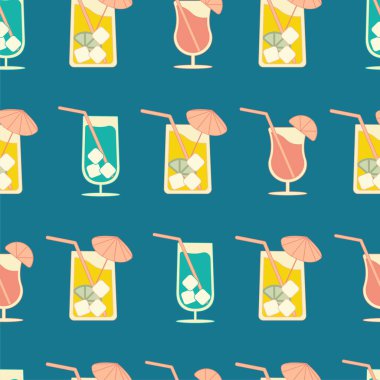 Alkolsüz kokteyller. Alkolik parti menüsü koleksiyonu. Vektör illüstrasyonsuz şablon arkaplanı