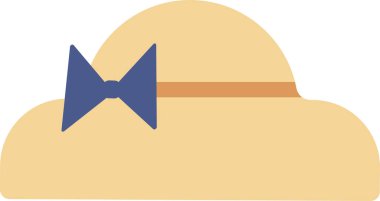 Fiyonklu şapka. Düz biçimli vektör illüstrasyonu