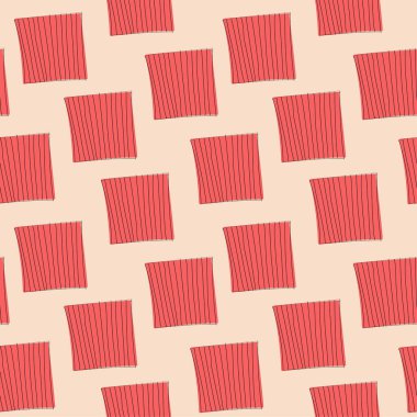 Soyut geometrik desen. Basit şekiller ve temel formlarla modern geometri kompozisyonu. Kırmızı vektörler doğru kareler