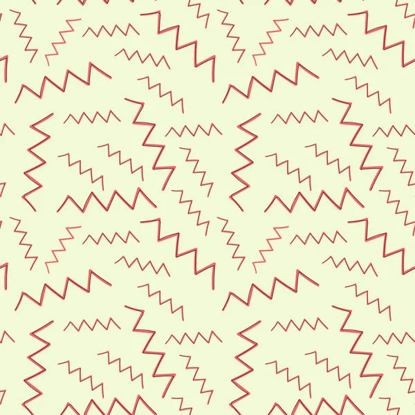 Kusursuz Doğrusal Zigzag Sembolü Deseni Soyut Geometrik Doku Kırmızı Sarı — Stok Vektör