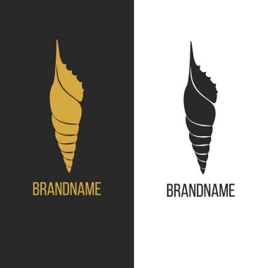 Deniz kabuklu vektör çizimi. Logo için kabuk.