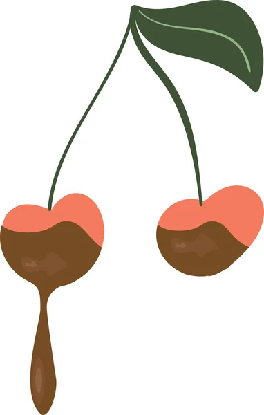 Couple Cherries Fresh Exotic Fruit Healthy Dieting Juicy Tropical Cherry — Archivo Imágenes Vectoriales