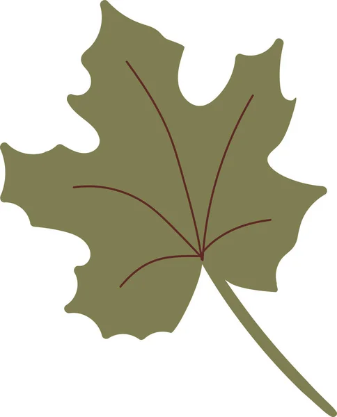 Simple Autumn Leaf Green Color Autumn Design Element Vector Illustration — Vector de stock