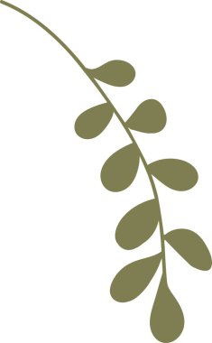 Simple autumn leaf in green color. Autumn design element. Vector illustration