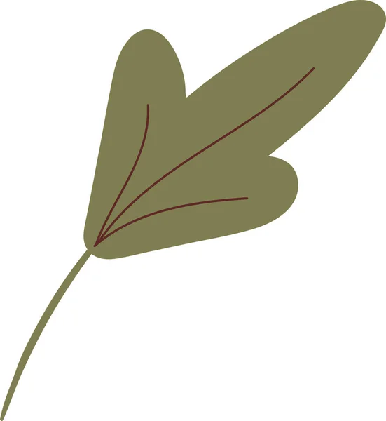 Простий Осінній Лист Зеленого Кольору Осінній Елемент Дизайну Векторні Ілюстрації — стоковий вектор