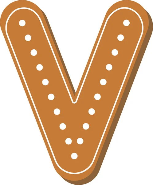 Vector Set Alphabet Holidays Ginger Cookie Απομονωμένο Λευκό Φόντο Καλά — Διανυσματικό Αρχείο
