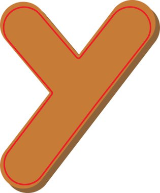 Letter Y. Vector set of alphabet holidays ginger cookie isolated on white background. Merry Christmas and Happy New Year. Christmas font