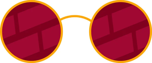Yellow Red Sunglasses Rounded Frame Vector Iilustration — Vector de stock