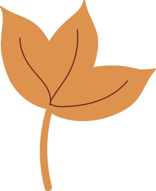 Simple autumn leaf in yellow color. Autumn design element. Vector illustration