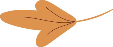 Simple autumn leaf in yellow color. Autumn design element. Vector illustration