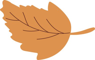Simple autumn leaf in red color. Autumn design element. Vector illustration
