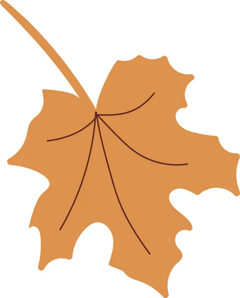 Simple Autumn Leaf Yellow Color Autumn Design Element Vector Illustration — Stockvektor