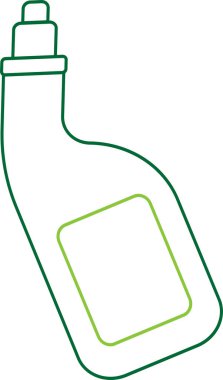 Temizlik çizgisi simgeleri. Tuvalet temizleme acentesi. Ev kimyasalları. Yeşil renkli vektör