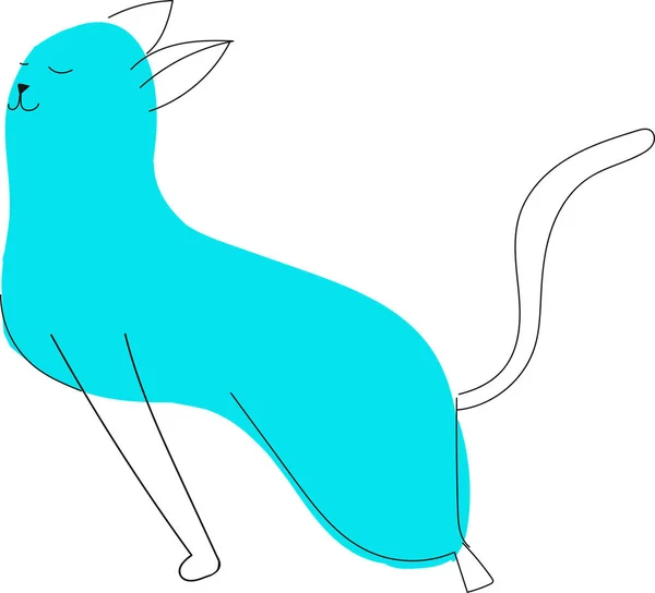 Забавна Кішка Точки Зору Ліній Милий Принт Тварин Векторний Кіт — стоковий вектор