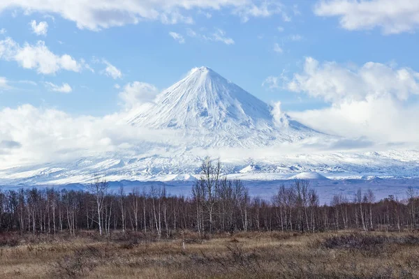 Камчатский Полуостров Россия Вулкан Ключевской Сопки 4800 Самый Высокий Действующий — стоковое фото