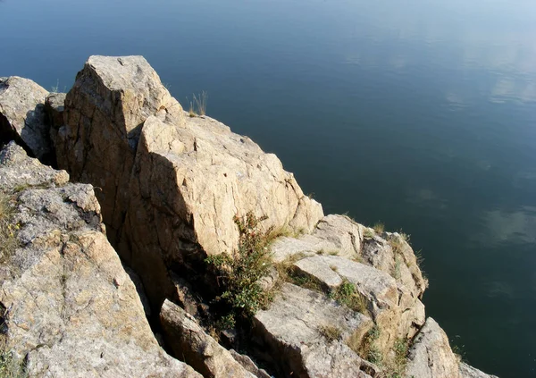 Schöne Aussicht Auf Die Felsige Küste Ufer Des Dnjepr Süden — Stockfoto