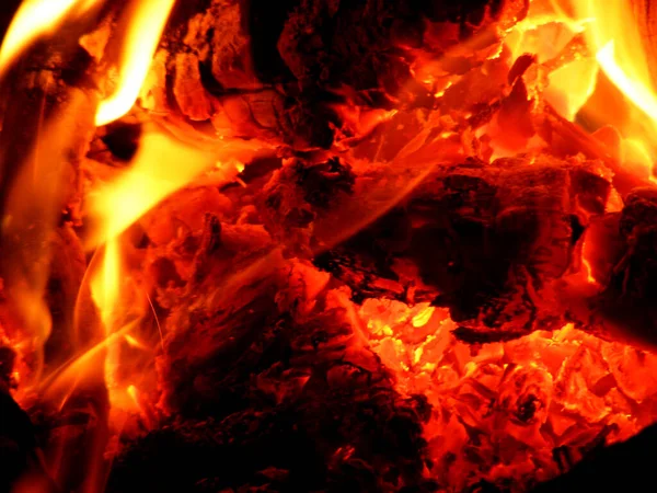 Burning Flames Wood — Stock Photo, Image