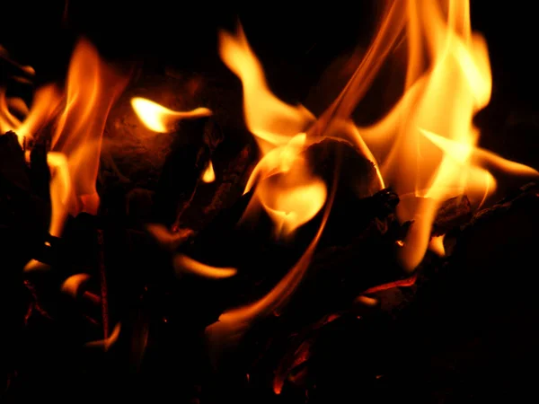 Fire Flame Burning Fireplace — Stock Photo, Image