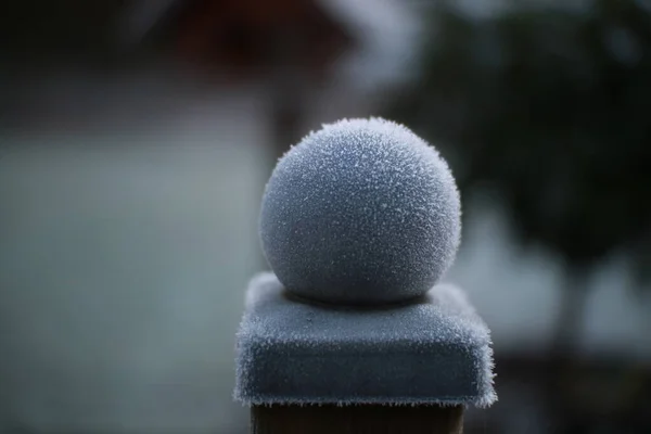 Boule Congelée Tôt Matin Hiver — Photo