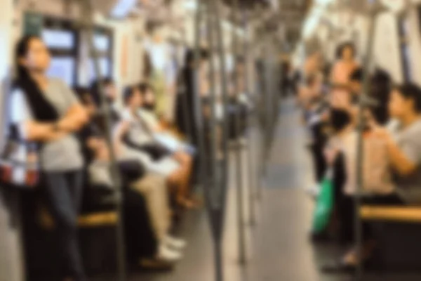 Blur Imagem Pessoas Que Viajam Para Trabalho Usando Bts Bangkok — Fotografia de Stock