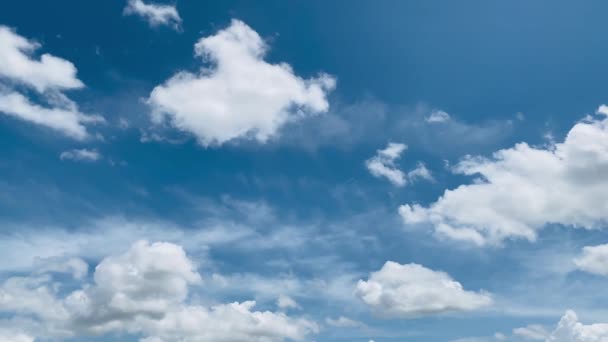 Niebo Chmury Błękitne Niebo Białe Chmury Timelapse Niebo Timelapse — Wideo stockowe