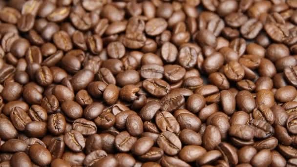 Geröstete Kaffeebohnen Hintergrund Kaffeebohnen — Stockvideo