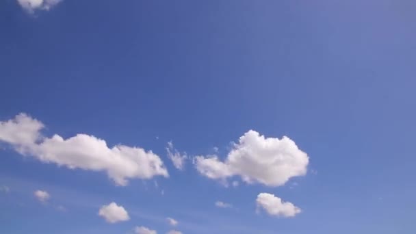 Cielo Azul Nubes Blancas Fondo Cielo Azul Con Nubes Timelapse — Vídeos de Stock