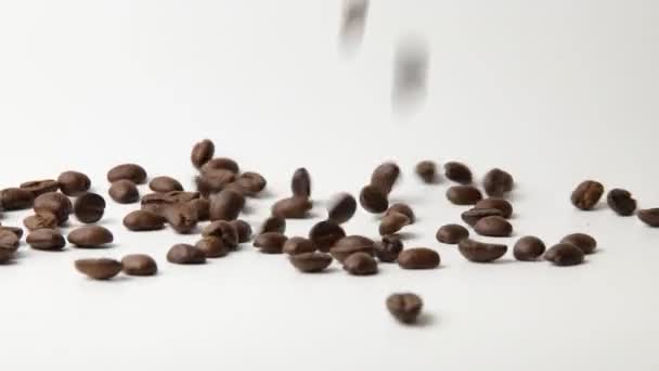 焙煎したコーヒー豆 玄米コーヒー豆 — ストック動画