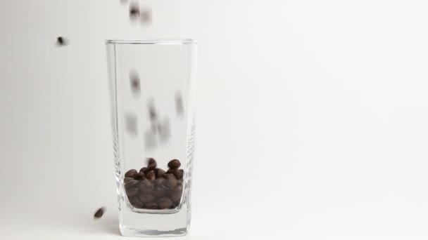 Kavrulmuş Kahve Çekirdekleri Kahverengi Kahve Çekirdekleri — Stok video